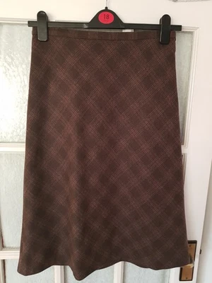 ZARA  Wool Blend Checked Lined A-line Skirt Size 10    EXCELLENT - Image 1 of 4