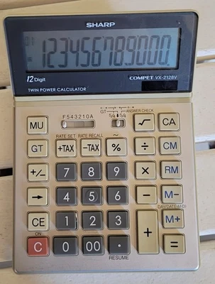 Sharp Compet VX-2128V 12-Digit Twin Power Commercial Desktop Calculator  - Image 1 of 4