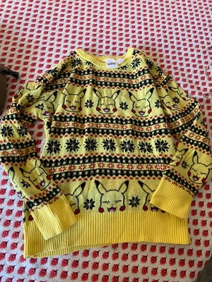 Suéter Pokemon Niños Pikachu Amarillo Feo Navidad Vacaciones Cuello Redondo Talla MEDIANO Foto 1 de 2