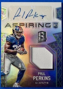 2016 Spectra Aspiring Patch Auto Silver Paul Perkins RC Rookie 59/99 APA-PP - Picture 1 of 3