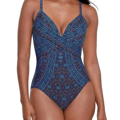 Miraclesuit Romani Captivate tank swimsuit underwire slimming black blue new 14 - Image 1 of 4
