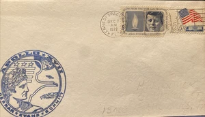 APOLLO 17 LAUNCH + OFFICIAL NASA BLUE CACHET KSC 7 DEC 1972 + KENNEDY STAMP - Picture 1 of 4