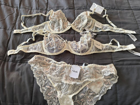 Aubade Hong Wai Encre De Chine brief XL, Triangle and balcony Bras 36B Ivory