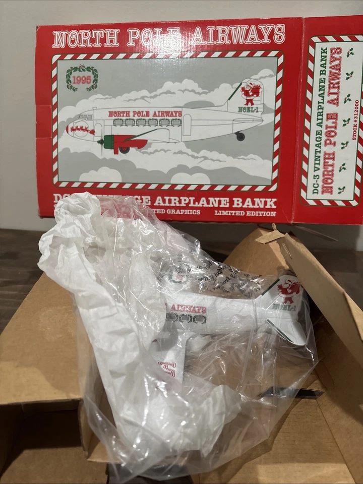 1995 North Pole Airways DC-3 Vintage Airplane Bank Spec Cast Liberty Classics - Image 1 of 4