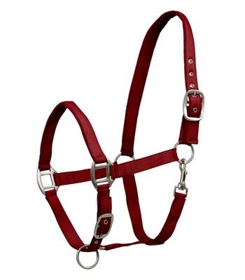 Halfter Satin Stallhalfter Waldhausen Shetty Pony Cob Warmblut Kaltblut bordeaux - Bild 1 von 3
