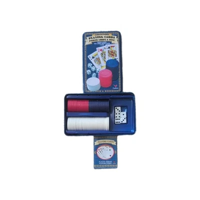 Deluxe Playing Cards, Poker Chips & Dice,100 large Poker chips/1 deck cards/5 di - Image 1 of 3