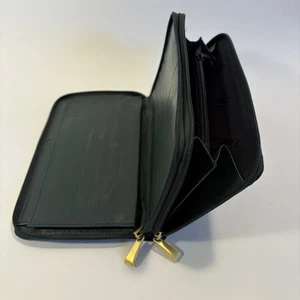 Designer Lisa Loren Vintage Women’s Green Napa Cowhide Leather Wallet 8"x4" - Picture 1 of 7