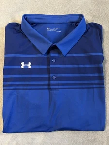 NWT Men's Big & Tall 5XL Under Armour Blue Polo Shirt w/ Heat Gear (X4) - Picture 1 of 8