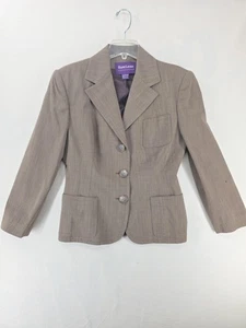 Blazer Colección Ralph Lauren De Colección Mujer 8 Marrón Lana Hecho en EE. UU. 3 Botones Años 90 - Imagen 1 de 21