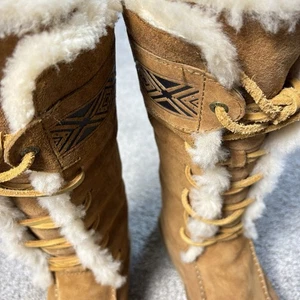 Botas altas Ugg para mujer de gamuza tostada Tularosa con cordones piel de oveja punta redonda talla 5 - Imagen 1 de 21
