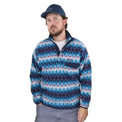 Patagonia Aztec Synchilla Fleece Snap-T Pullover Mens M Tribal Nordic Vtg Jacket - Image 1 of 4