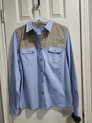 Camisa Orvis Para Mujer Peso Medio Caza de Pájaros Tiro Botón Mangas con Pestaña Enrollable Talla M Foto 1 de 4