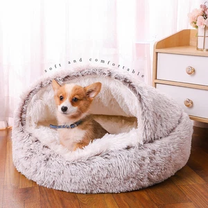 Beruhigendes Haustierbett Winter Flauschig Plüsch Hund Katze Anti Angst Donut Höhle Nest Kissen - Bild 1 von 18