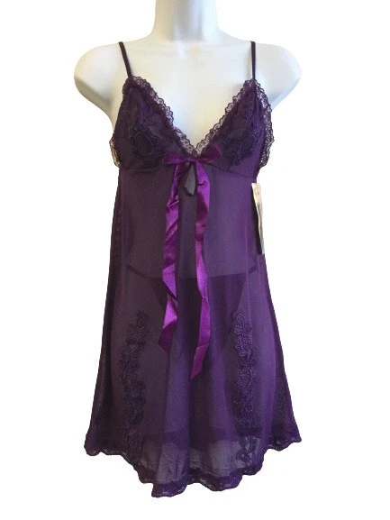 Lingerie Babydoll com Cordão G Tamanho Regular Roxo Shirley of Hollywood 6057 - Imagem 1 de 1