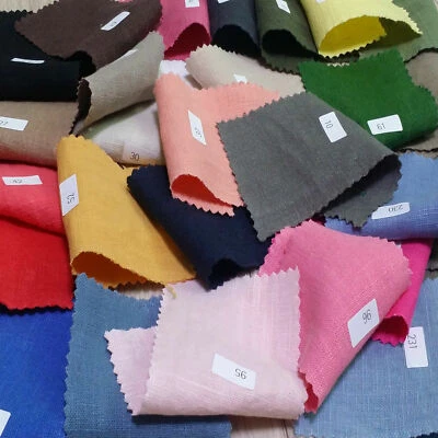 SOLID LINEN COTTON 8OZ SLUB WEAVE FABRIC CLOTH DRESS SHIRTS CURTAIN BEDDING 54"W - Image 1 of 4