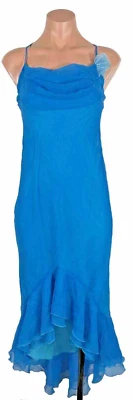 Винтажный Y2K 90-х Rampage синий завышенной талией шифоновое бабочка официальный вечеринки выпускного 3 - Изображение 1 из 4