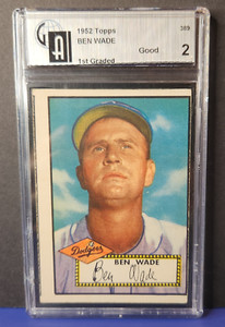 1952 Topps BEN WADE #389 GAI 2 Dodgers *xplor_sports*