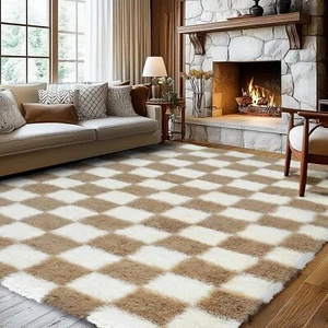 Fluffy Rugs Large Shaggy Rug Bedroom Living Room Anti Slip Soft Carpet Floor Mat - Picture 1 of 46