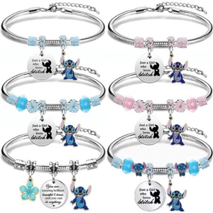 Girls Stitch Charm Bracelet Womens Lilo and Stitch Cute Jewellery Girls Gift UK - Picture 1 of 14