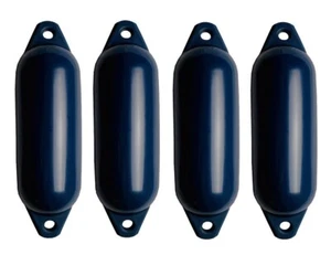 4 X MAJONI NAVY BLUE BOAT FENDERS - SIZE 3 + FREE ROPE - Picture 1 of 1