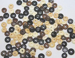 6 mm - Disco óseo hecho a mano - Surtido de 3 a 4 colores - Total 288 piezas por paquete - Imagen 1 de 4