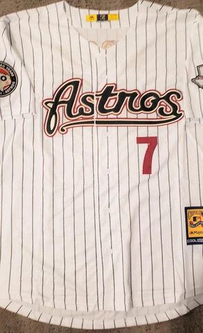 Houston Astros Craig Biggio Retro Pinstripes Baseball Mens XL Jersey Cover