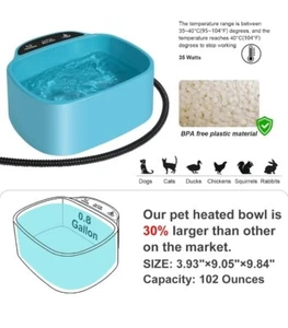Beheizter Wassernapf für Haustiere, Outdoor Smart Thermal-Dish für Haustiere. - Bild 1 von 6
