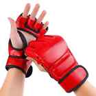 Premium Half Finger Boxing Gloves - Red Faux Leather for Maximum Comfort and Dur