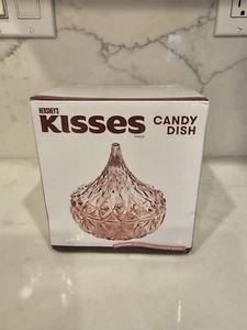 Pink Crystal Hersheys Kiss Candy Jar Clear Godinger New - Picture 1 of 3