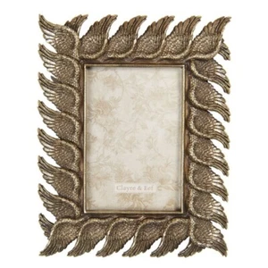 Picture Frame Gold Coloured with an Edge of Modern Wings 19x2x24 cm - Picture 1 of 1