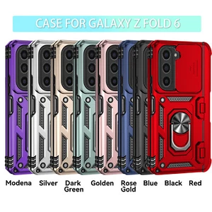 For Samsung Galaxy Z Fold 6 Shockproof Rubber Magnetic Kickstand Case - Picture 1 of 99
