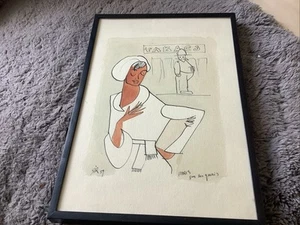 Fabelhaftes Original Aquarell & Tusche Gemälde von SIR datiert 59 Paris Mode - Bild 1 von 6