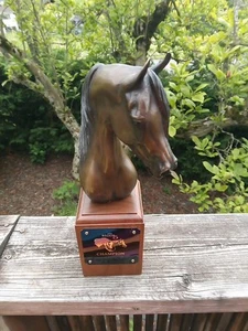 AHA Region 5 Champion Moello Arabian Horse Bronze & Wood Trophy Head Statue 2003 - Bild 1 von 13