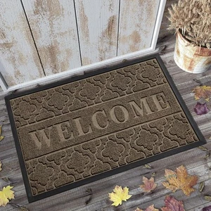 Welcome Mat - 36x24 All-Season Waterproof Front Door Mat Heavy Duty Non Slip ... - Picture 1 of 7