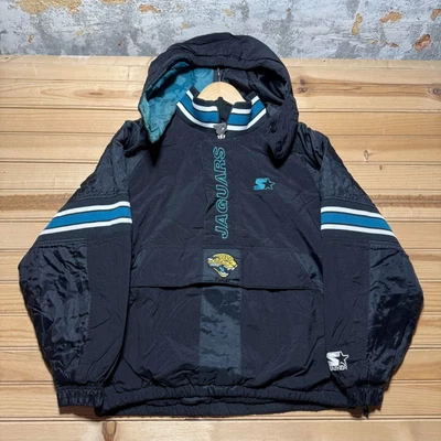 Jaqueta Anorak Vintage Anos 90 Jacksonville Jaguars NFL Bordada com Capuz - Média - Imagem 1 de 4