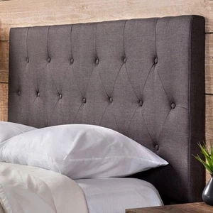 Furniture of America Warscher Fabric California King Tufted Platform Bed in Gray - Picture 1 of 10