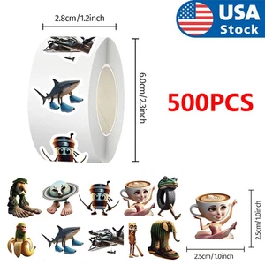 500 Stück Italienische Gehirnrot Tiere Aufkleber Tung Tung Tung Sahur Sticker für Laptop - Bild 1 von 4