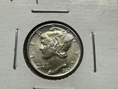 1939-P Mercury Silver Dime 10C - UNCIRCULATED - Nice Original Surfaces! - Image 1 of 2