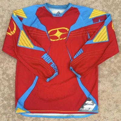 No Fear Elektron Jersey Long Sleeve Medium Red Motocross MX Red Vintage Y2K - Image 1 of 4