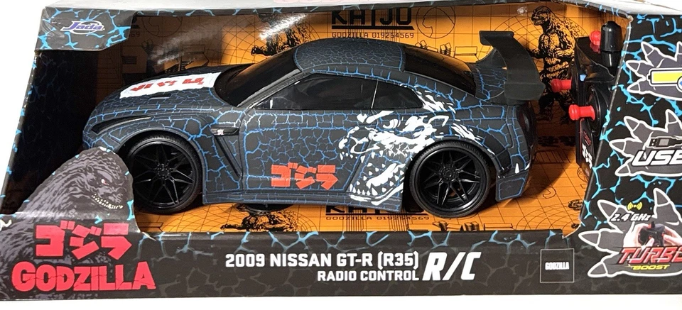 Hollywood Rides 1:16 Godzilla 2009 Nissan GT-R (R35) R/C Car Jada Radio Control - Image 1 of 1