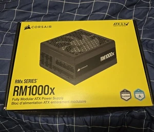 CORSAIR RM1000x Fully Modular Low-Noise ATX Power Supply – ATX 3.1 Compliant - Afbeelding 1 van 6