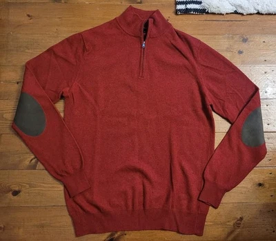 Hackett London Currant Merino Wool Cashmere Half Zip Pullover Jumper Knit Size M - Image 1 of 4