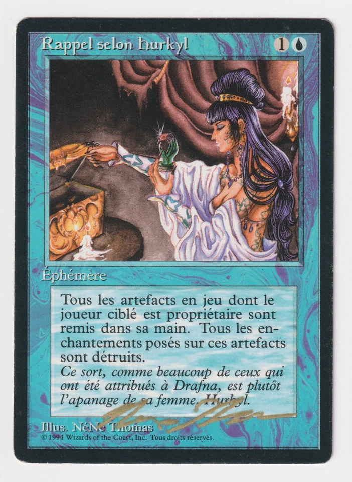 Gold Signed French Hurkyl's Recall HP Revised FBB Limited Artist NeNe Thomas MTG - Image 1 of 2