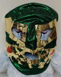 Lucha Luchador Wrestling Mask Green Gold Soft WWE AEW WCW Mysterio Penta Phoenix - Picture 1 of 8