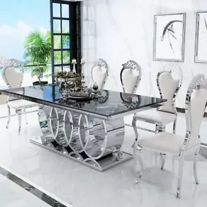 Modern Classy Marble Dining Table Set - Picture 1 of 5