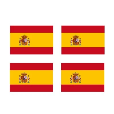 Set of 4 x Spain Flag Temporary Tattoo Waterproof Lasts 1 week Spanish Flag