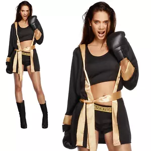 Costume Boxer Knockout Donna Donna Abito da Boxing Sexy Abito Abito Fantasioso S-M - Foto 1 di 4