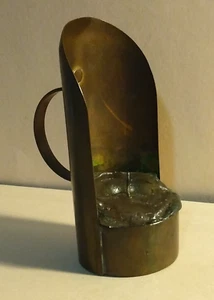 Antique Brass Finger Loop Chamberstick Candle Holder - Picture 1 of 6