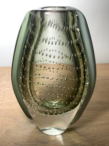 RARE BROWN SOMMERSO BULLICANTE CONTROLLED BUBBLES VASE BY ROSENTHAL BAVARIA - Picture 1 of 8