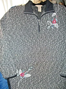 TEDDI PULLOVER MIT BESTICKTEN ROSEN GRÖSSE SMALL - Bild 1 von 1